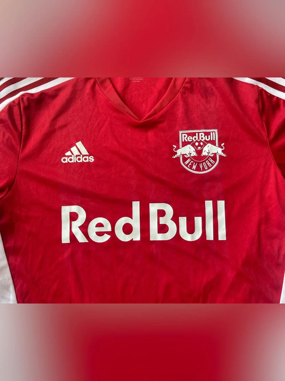 Adidas New York Red Bulls Soccer Jersey Men’s L Red AEROREADY MLS Athletic Shirt